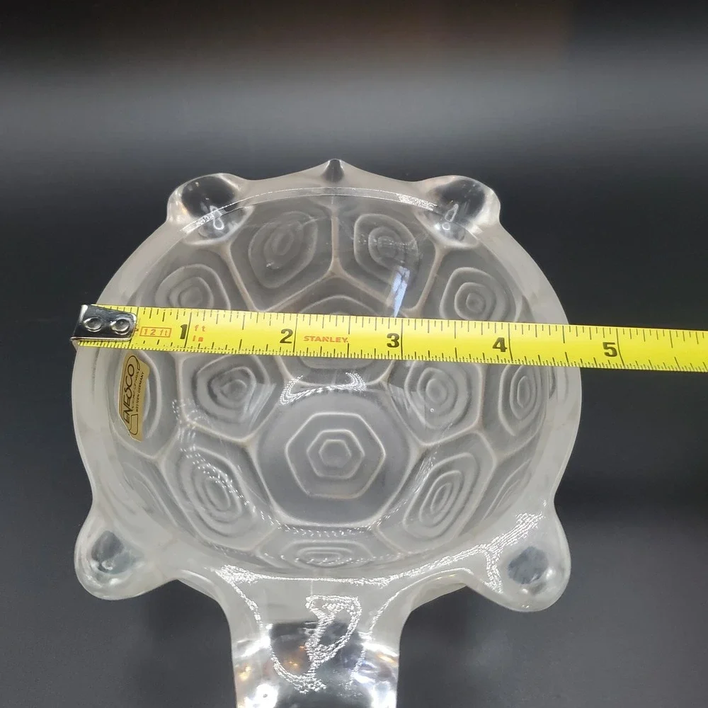 Enesco Satin Crystal Glass Turtle Figurine. Bowl Shaped.‎ Made In West Germany